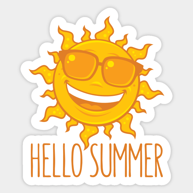 Hello Summer Sun With Sunglasses Sticker by fizzgig